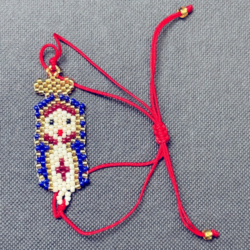 Blessed Mother micro-bead pull bracelet